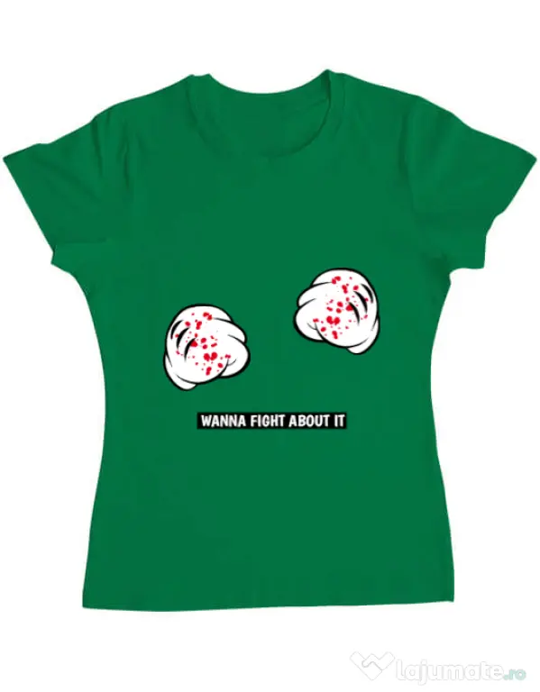 Tricou ADLER dama Wanna fight about it Verde mediu