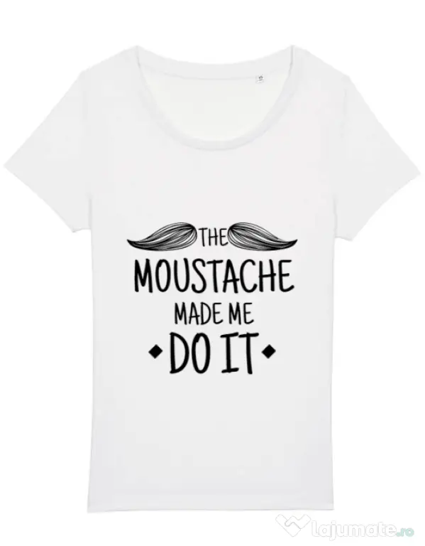 Tricou STANLEY STELLA dama The moustache Alb