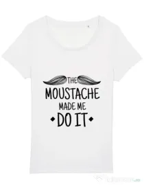 Tricou STANLEY STELLA dama The moustache Alb
