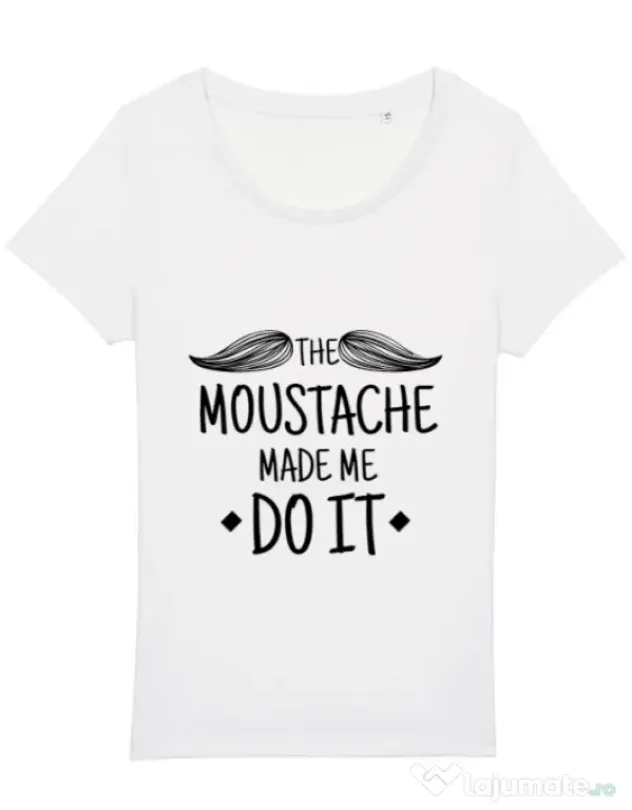 Tricou STANLEY STELLA dama The moustache Alb