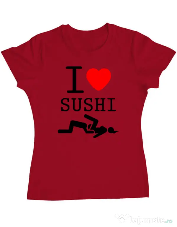 Tricou ADLER dama I love sushi Rosu