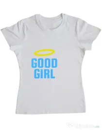 Tricou ADLER dama Good girl Alb