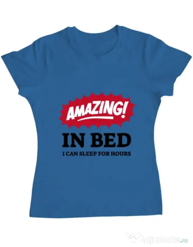Tricou ADLER dama Amazing in bed Albastru azuriu
