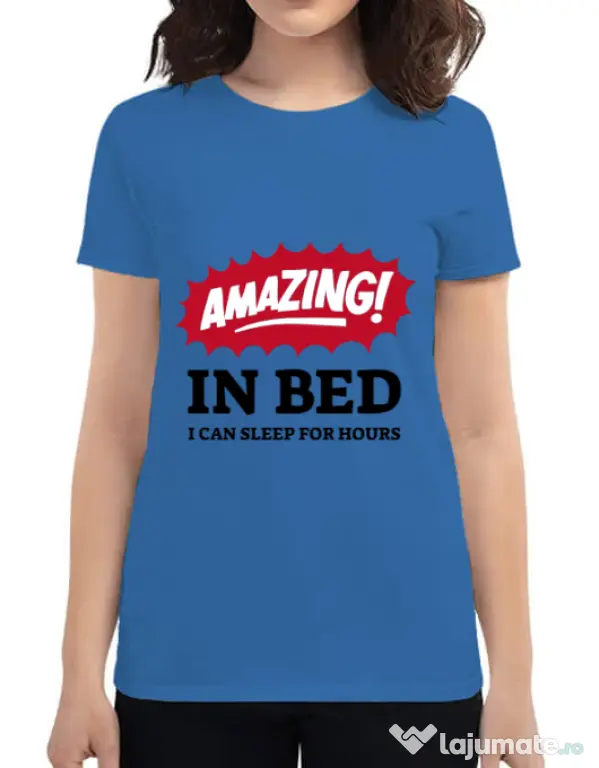 Tricou ADLER dama Amazing in bed Albastru azuriu