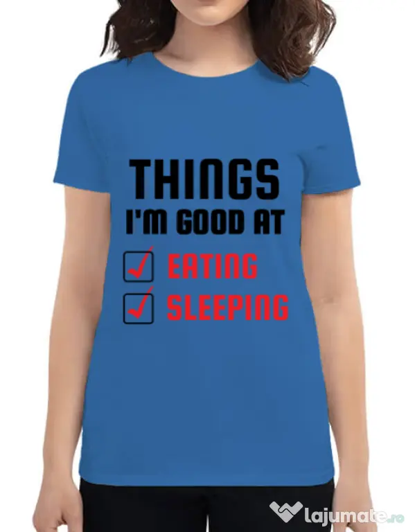 Tricou ADLER dama Things I am good at Albastru azuriu