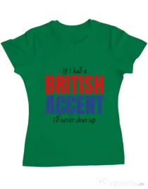Tricou ADLER dama British accent Verde mediu