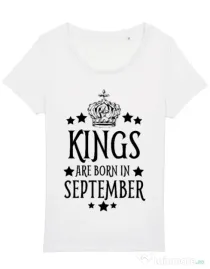 Tricou STANLEY STELLA dama Kings are born in september Alb