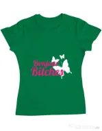 Tricou ADLER dama Bonjour bitches Verde mediu