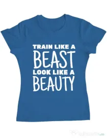 Tricou ADLER dama Train like a beast Albastru azuriu