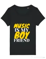 Tricou STANLEY STELLA dama Music is my boyfriend Negru
