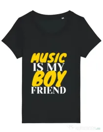 Tricou STANLEY STELLA dama Music is my boyfriend Negru