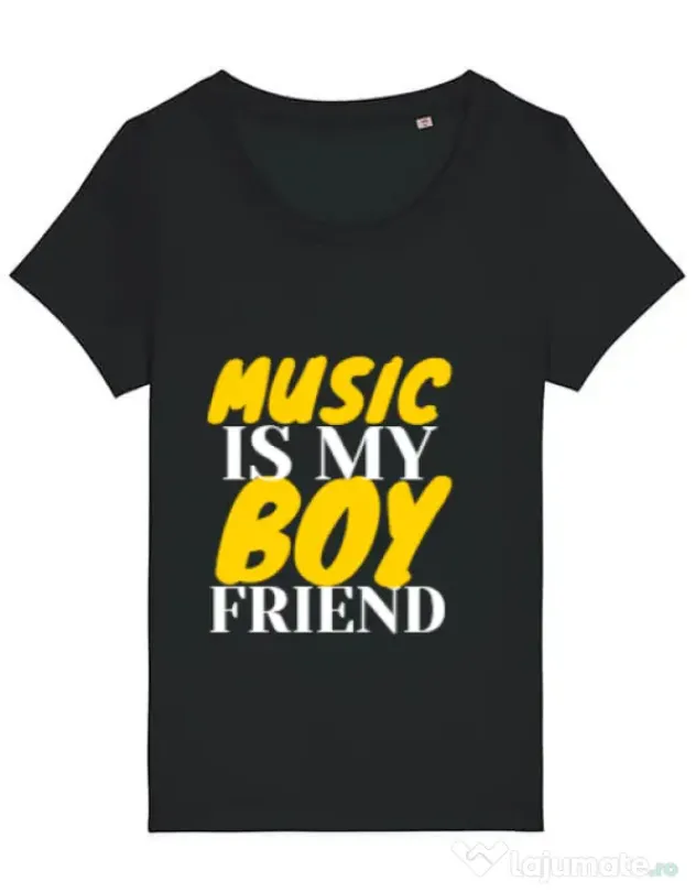 Tricou STANLEY STELLA dama Music is my boyfriend Negru