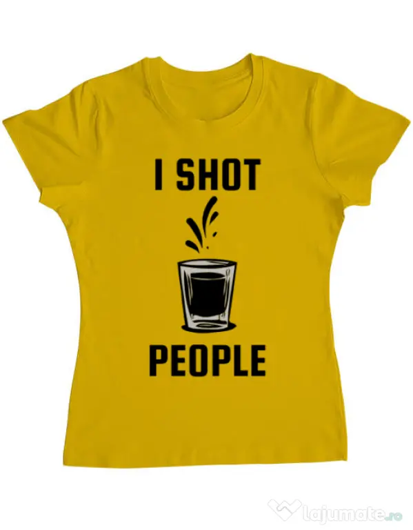 Tricou ADLER dama I shot people Galben