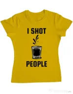 Tricou ADLER dama I shot people Galben
