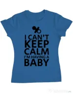 Tricou ADLER dama I am having a baby Albastru azuriu