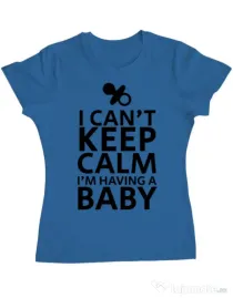 Tricou ADLER dama I am having a baby Albastru azuriu