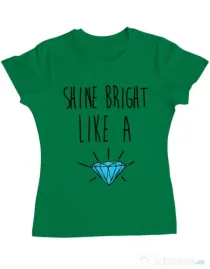 Tricou ADLER dama Shine bright like a diamond Verde mediu