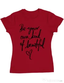 Tricou ADLER dama Be your own kind of beautiful Rosu
