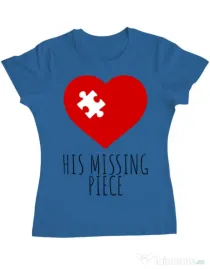 Tricou ADLER dama His missing piece Albastru azuriu