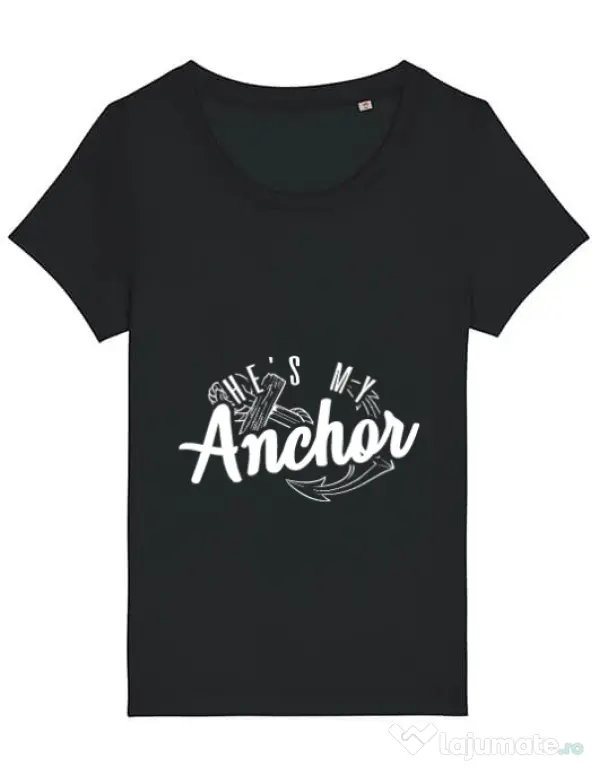 Tricou STANLEY STELLA dama He s my anchor Negru