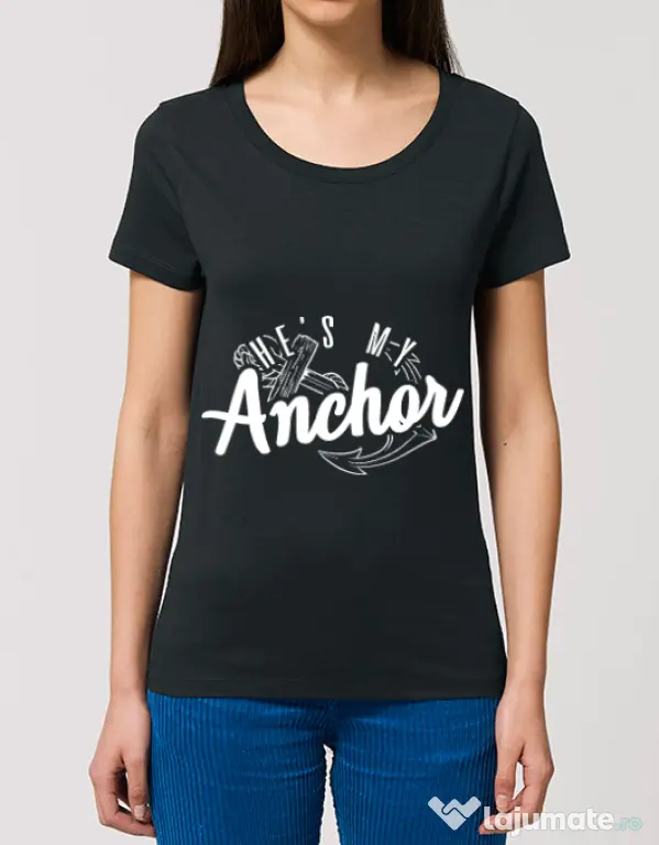 Tricou STANLEY STELLA dama He s my anchor Negru