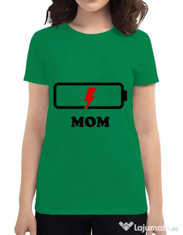Tricou ADLER dama Mom battery Verde mediu
