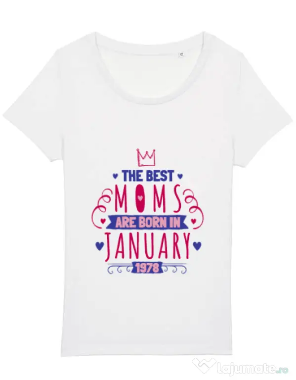 Tricou STANLEY STELLA dama The best moms January Alb