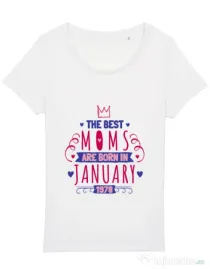 Tricou STANLEY STELLA dama The best moms January Alb