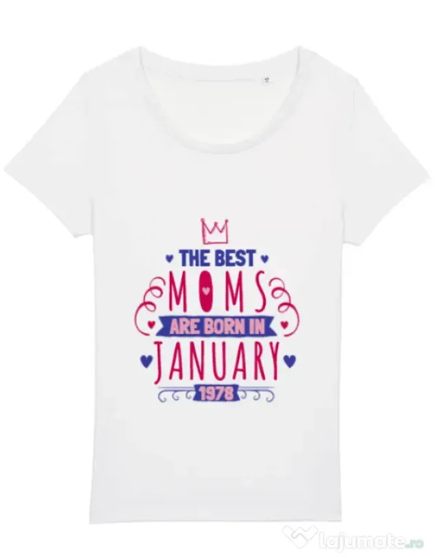 Tricou STANLEY STELLA dama The best moms January Alb