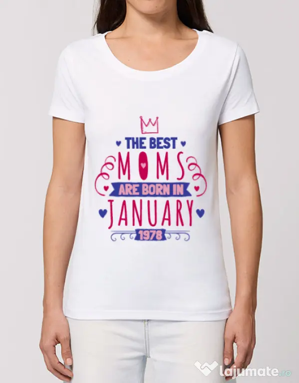 Tricou STANLEY STELLA dama The best moms January Alb