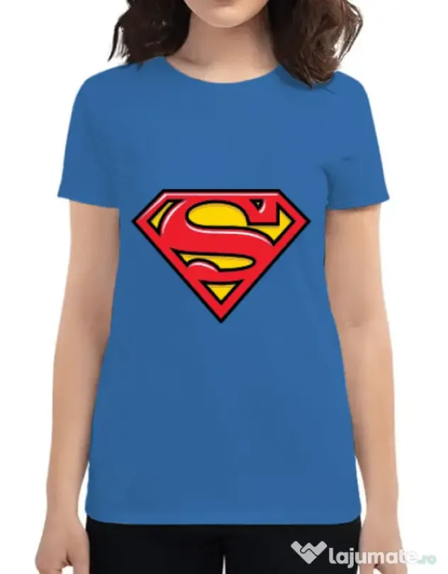 Tricou ADLER dama Superman Albastru azuriu