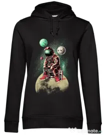 Hoodie dama cu gluga Astronaut - DJ Negru
