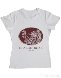 Tricou ADLER dama Hear me roar Alb