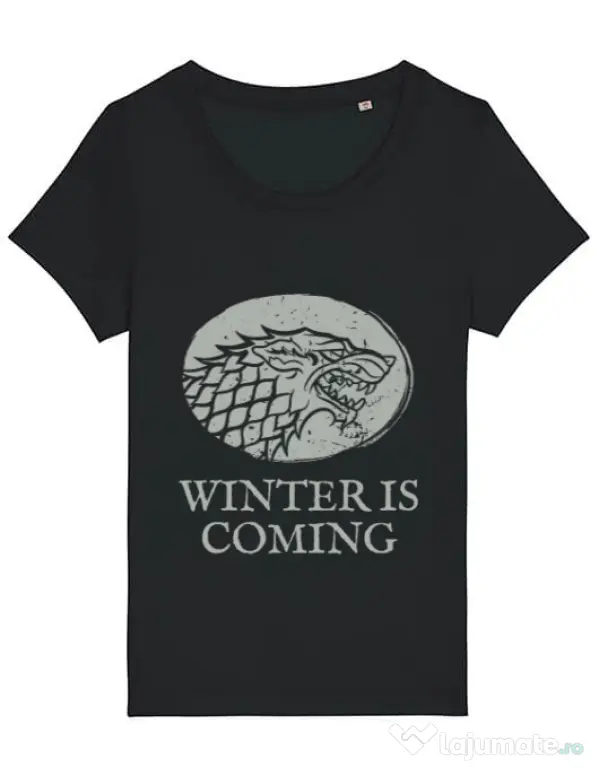 Tricou STANLEY STELLA dama Winter is coming Stark Negru