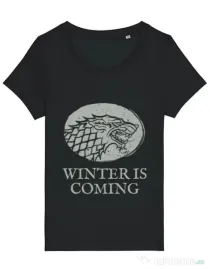 Tricou STANLEY STELLA dama Winter is coming Stark Negru