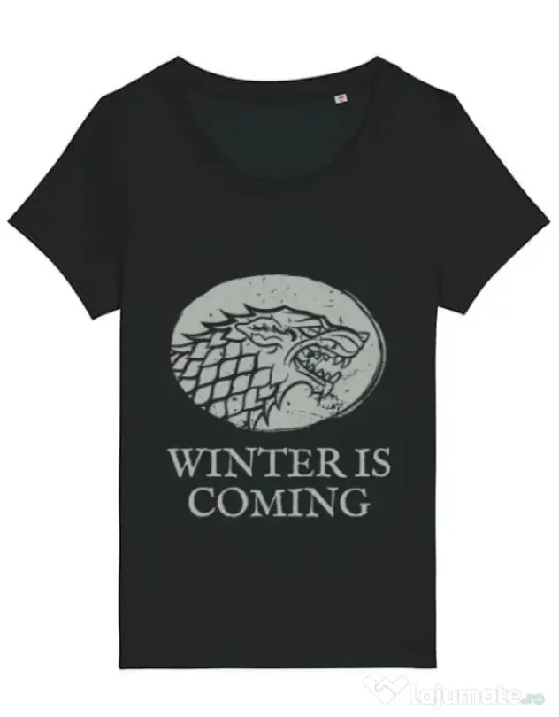 Tricou STANLEY STELLA dama Winter is coming Stark Negru
