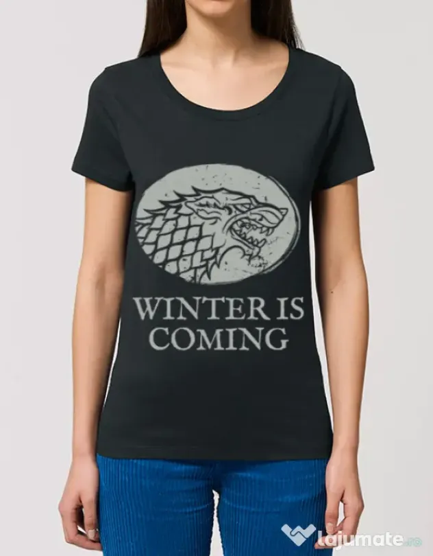 Tricou STANLEY STELLA dama Winter is coming Stark Negru
