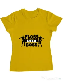 Tricou ADLER dama Floss like a boss Galben
