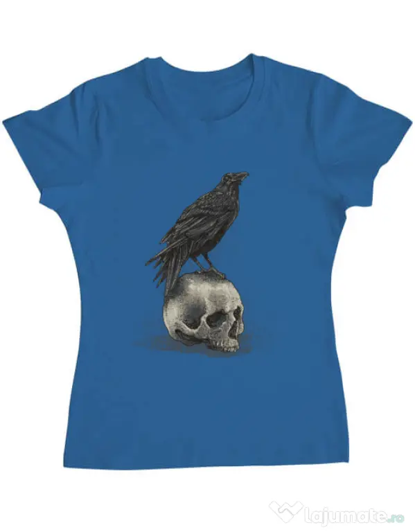 Tricou ADLER dama Crow skull Albastru azuriu