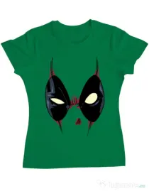 Tricou ADLER dama Deadpool mask Verde mediu