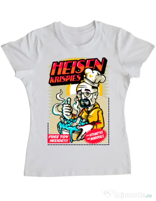 Tricou ADLER dama Heisen krispies Alb
