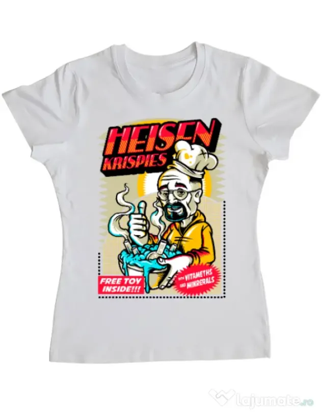 Tricou ADLER dama Heisen krispies Alb