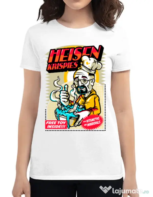 Tricou ADLER dama Heisen krispies Alb