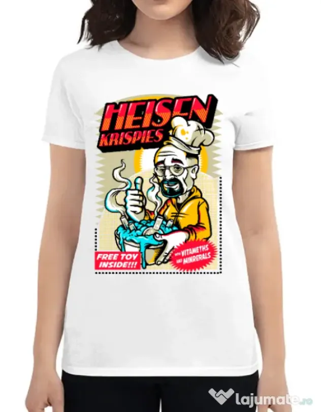 Tricou ADLER dama Heisen krispies Alb