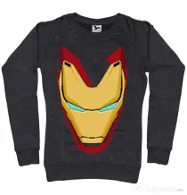Bluza ADLER dama Iron man mask Negru melanj