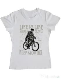 Tricou ADLER dama Keep moving Alb