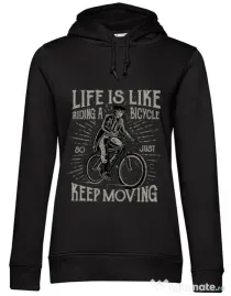 Hoodie dama cu gluga Keep moving Negru