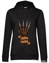 Hoodie dama cu gluga Never sleep Negru