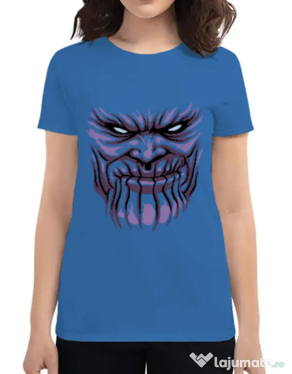 Tricou ADLER dama Thanos mask Albastru azuriu