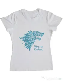 Tricou ADLER dama Walter is coming Alb